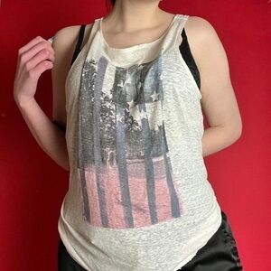 White faded USA style tank top 🤍♥️​​​​​​​​​​​​​​​​​​​​​